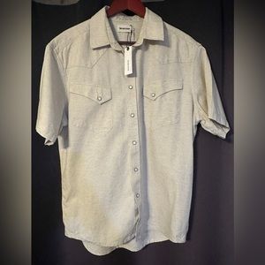 Taylor Stitch Short Sleeve Western in Natural. XL-44